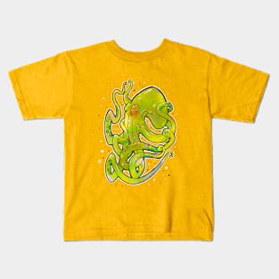 octopus dirty lime green Kids T-Shirt